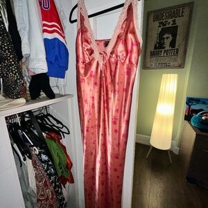 Wild Fable Satin Dress with Lace